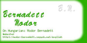 bernadett modor business card